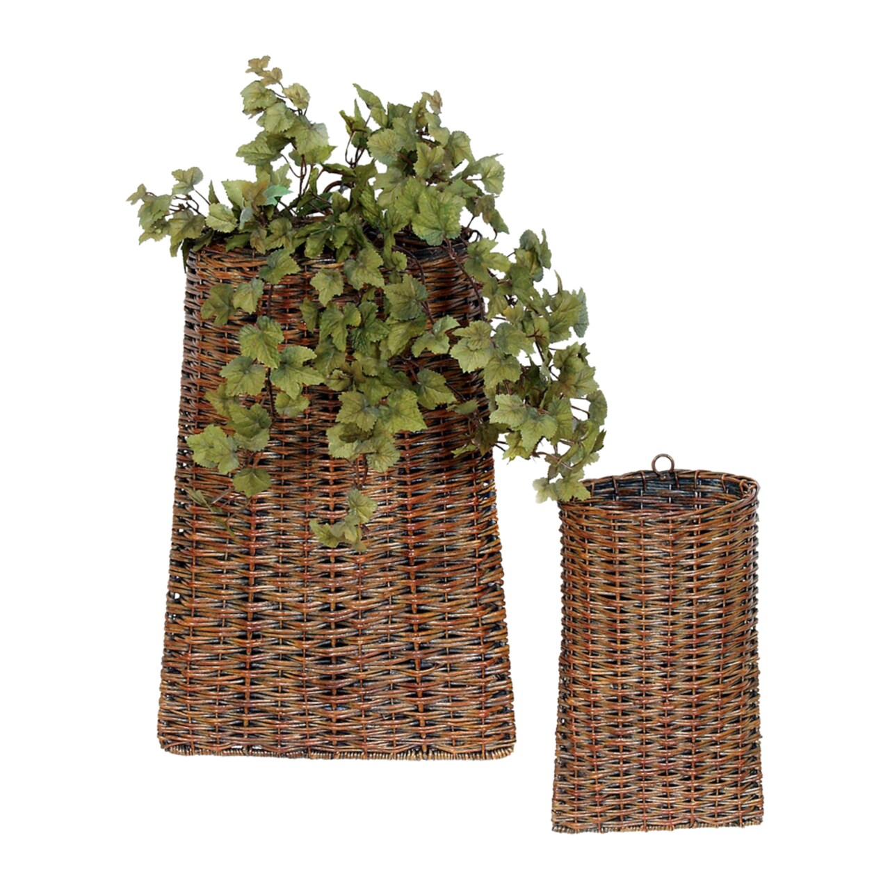 Melrose Garden Decorative Baskets (Set Of 2) 12"H, 18"H Rattan